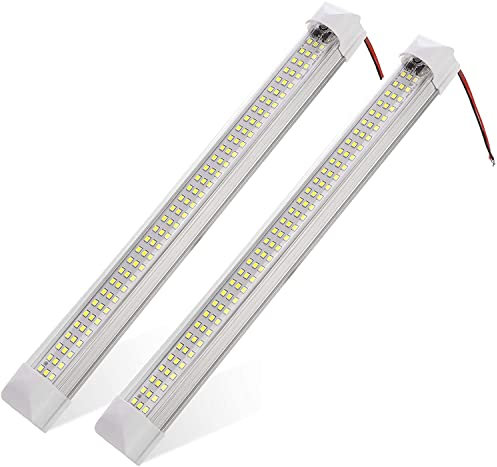 ANYPOWK Barre Lumineuse LED 12Volts-Lumière du Jour 6000K, 13,4 Pouces,108LED, 5W, 500 Lumens.Avec Interrupteur pour Camping-Car, Caravane, Cateau, Remorque, Lot de 2