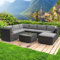 BRAST® Gartenmöbel Lounge Set | 6-7 Personen viele Modelle & Farben | inkl. extra Dicke Kissen | TÜV geprüft | Outdoor Loungemöbel Sitzgruppe Essgruppe Garnitur | Luxus Schwarz