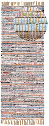 carpetfine Flickenteppich Läufer Kelim Chindi 75x240 cm Taupe | Fleckerlteppich aus recycelter Baumwolle, flach gewebt, Boho-Stil, für Fußbodenheizung geeignet, für Flur, Küche und Diele