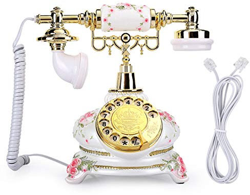 Retro Telefon rotierende Scheibe Antike Telefone Landhausstil Vintage Mobilteil Festnetztelefon für Home Office Hotel