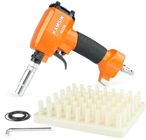 KAMSIN 1170 Pneumatic Decorative Nailer - 11.7mm Head Diameter, Air-Powered Upholstery Nail Gun, Tack Nailer for Furniture, Decorative Nailing, and Finish Work