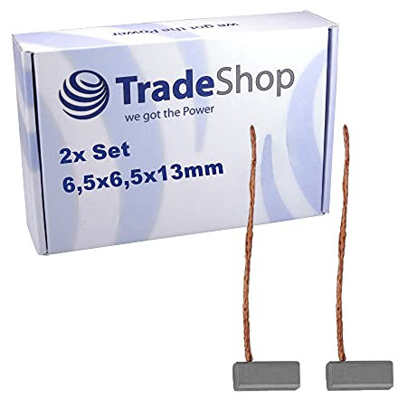 2x Trade-Shop Motorkohlen Kohlebürsten Schleifkohlen 6,5 x 6,5 x 13mm 12-24 Volt für verschiedene KFZ-Motoren Rolltor Garagentor Antriebe Lichtmaschine