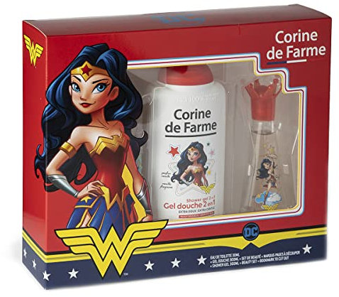 Corine de Farme - Coffret Cadeau Wonder Woman DC Comics - Eau de Toilette 30ml + Shampooing 300ml + Set Barrettes & Bracelet