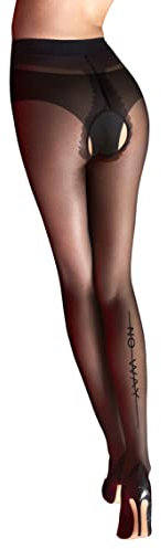 MARILYN Strumpfhose Damen 20 DEN Erotische Strumpfhose mit offenem Schritt (1 Paar, 38/40 M/L, Schwarz/Nero)