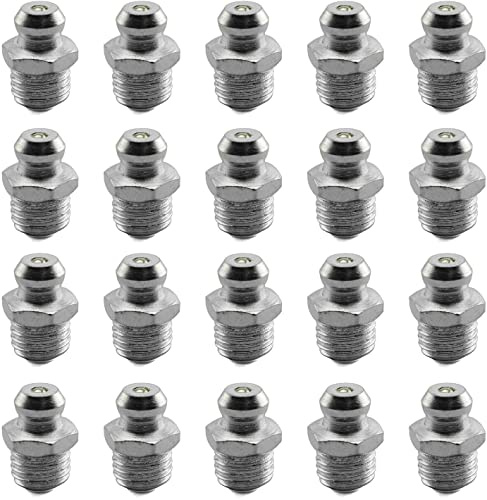 SQXBK Grease Zerk Nippeldüse, M8, 5/16 Zoll, Silber, 20 Stück