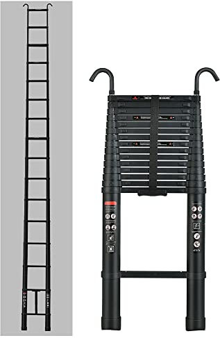 Ausziehbare Teleskopleitern, Mehrzweck-Bodenleiter, Verstellbare Stufen, Zusammenklappbare Mehrzweck-Stufenleiter Zum Dekorieren, Reinigen von Fenstern, 20,3 Fuß / 6,2 m