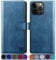 SUANPOT for iPhone 14 Pro Max 6.7 inch case with [Credit Card Holder][RFID Blocking],PU Leather Flip Book Protective Cover Women Men for Apple 14 Pro Max Phone case Sky Blue