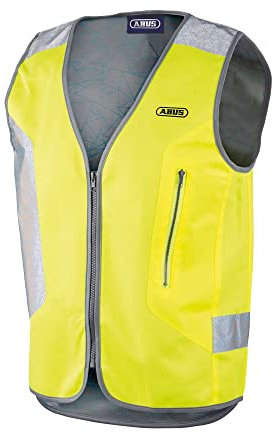 ABUS Warnweste Lumino Night Vest – Sicherheitsweste inkl. LED-Rücklicht – Gelb – Größe XXL