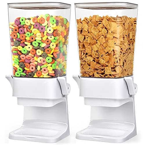 Cereal Dispenser Countertop 2 Pack 5.5 Qt Large Cereal Storage Container Holder Dispenser for Pantry Dry Food Snack Nut Candy Dispenser Countertop Kitchen Organization Storage for Oatmeal Granola