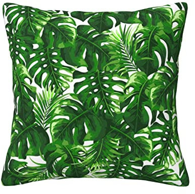 ASEELO Monstera Deliciosa Banana Palm Throw Pillow Covers, Decorative Pillow Covers Case Monstera Deliciosa Banana Palm Square Cushion Covers For Sofa Couch Bed Chair Auto