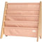 3 Sprouts Recycled Fabric Kids Bookshelf – 4-Tier Sling Book Rack Storage - Kids Room Book Shelves, Nursery, Playroom, Classroom - Bookcase Display Shelf for Toddler, Children Age 3+ - Solid Clay