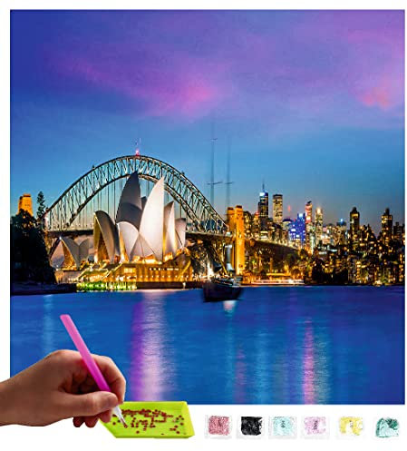 MISHBAY Diamond Painting Sydney - 30x30cm Diamond Painting Erwachsene - Diamant Painting Bilder - DIY 5D Satz Wand Dekor Diamantstickerei