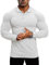 Lehmanlin Muskel-Poloshirts für Herren Langarm Stretch Slim Fit Baumwolle Golf T-Shirt (Weiß/L)