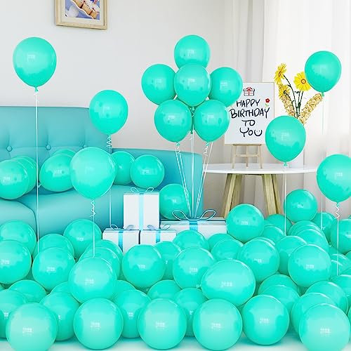 Luftballons Teal Blau, 50 Stück 5 Zoll Matt Turquoise Teal Blaugrün Latex Ballon mit Band für Frauen Mädchen Jungen Party Geburtstag Hochzeit Brautdusche Karneval Graduierung Taufen Dekorationen