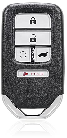 Unifizz Car Keyless Entry Remote Control Replacement Key Fob 5 Buttons Proximity Smart Fob for Honda Civic CR-V Pilot 2016-2018 433MHz KR5V2X Black 47 Chip