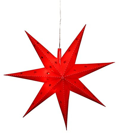 Weihnachtsstern mit 7 Spitzen Rot Fensterstern beleuchtet inkl. Netzteil SIGRO