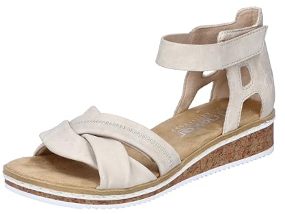 Rieker Damen Sandalen V3673-60 beige Gr. 36