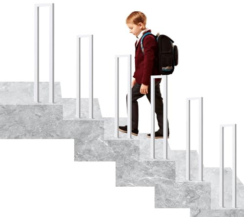 Barandilla Escalera Forma U Exterior, Pasamanos Negro, Barandillas Escaleras de Hierro para Interiores, Pasamanos Escalera Forma de U (Blanco U, 75cm)