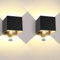 ledmo 2 Stücke 20W Aussenlampe mit Bewegungsmelder, IP65 Wasserdichte Außenwandleuchten, LED 3000K Warmweiß Wandleuchte Innen/Außen, Einstellbarer Lichtstrahl außenlampe mit bewegungsmelder, Schwarz