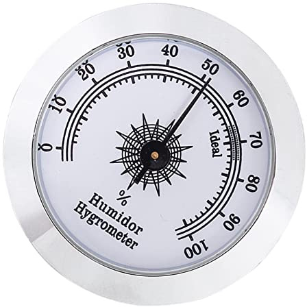 Analoges Hygrometer für Zigarren, -Hygrometer für Zigarren, Hygrometer 50 mm, für Zigarrenkeller, Zubehör für Zigarren, rundes Hygrometer für Zigarrenkisten