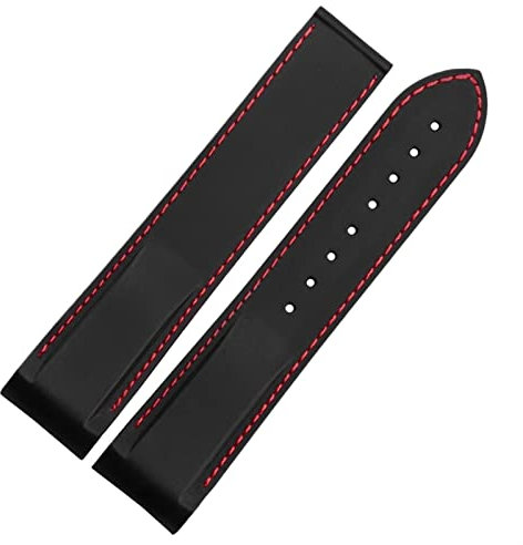 AMSOH Gebogenes Ende 20 Mm 22 Mm Gummi Silikon Armband Für Omega Uhr At150 Seamaster 007 Für Seiko Mido Marke Armband, 22 mm, Achat