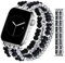 JR.DM Perlen Armband für Damen Kompatibel mit Apple Watch Armband 38mm/40mm/41mm/42mm/44mm/45mm/46mm Glitter Jewelry Elastisch Handgefertigtes Uhrband für Series 10/9/8/7/SE/6/5/4/3/2/1