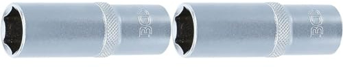 BGS 10559 | Steckschlüssel-Einsatz Sechskant, tief | 12,5 mm (1/2) | SW 19 mm (Packung mit 2)