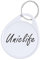 Uniclife 3.8 cm Weiße Schlüsselanhänger zum Beschriften Beschreibbarer Runder Kunststoff-Schlüsselanhänger-Tags mit Leeren Papieretikettenaufklebern Stabile Einzelteil-Identifikatoren, 50 Stück