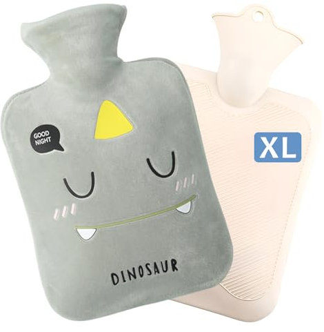 ZSMJAER Bolsa de Agua Caliente Con Suave Funda de Felpa, 2L Botellas de Agua Caliente, Bolsa Hot Water Bottle, Botella Caliente Para Los Dolores O Calentar La Cama
