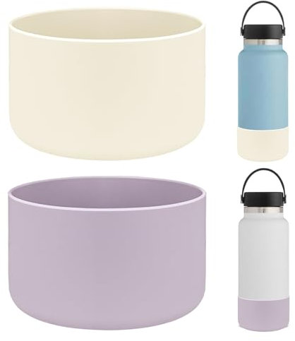 HEYSKAY 2pcs Protective Flask Silicone Boot for 12-24oz Hydro Flask Water Bottle Accessories,and Compatible With Owala,Yeti,Iron Flask More Brands Stainless Steel Bottles with 2.85inch Bottom Diameter