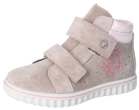 RICOSTA Mädchen Stiefel Jasmin, Kinder Boots, lose Einlage, RicostaTEX, Klettstiefel, Booties, wasserdicht, Tundra (650), 28 EU