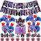 Descen-dants Birthday Decorations, Descen-dants 2 Party Supply Set include Happy Birthday Banner, Cake Topper, Cupcake Toppers, Balloons for Kids Teens Party Decor