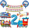 Decoración de 2º cumpleaños para niño o tren de 2 años, globos de aluminio para niñas, globos de 2 años, color azul, número globo, decoración para fiestas