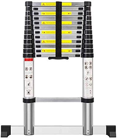LIDDFAFA Telescopic Ladder Telescoping Ladders A Word Telescoping Ladder 20 FT One Button Retraction Aluminum Telescopic Extension Extendable Ladder Slow Down Design for Multi-Purpose Extension Ladde