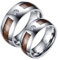 Calefee Wolfram Ringe Eheringe, Personalisierte Ringe Paare Ring aus Holz 8mm Silber, Damen Größe 54 und Herren Größe 60