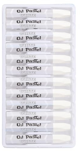 PATIKIL White Oil Pastels, 12Pcs Soft Oil Crayons Vibrant and Creamy Pastels Stick Art Supplies for Art Painting Drawing Blending Graffiti for Artists Beginners