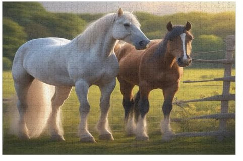 Pferd-Puzzle Für Erwachsene, 1000 Teile, Holzpuzzle, Kinderpuzzle, Dekompressionsspiel, Spielzeugpuzzle (75×50cm)