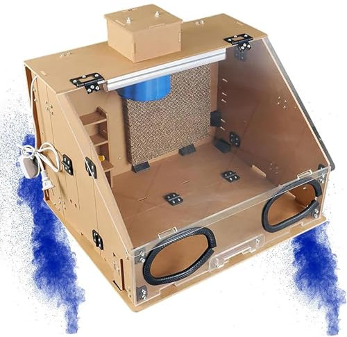 Portable Airbrush Spray Booth Kit, Airbrush Paint Booth for Models, with Filter LED Lights & Paint Holder for Model Painting, Hobby, Crafts, Cake,C