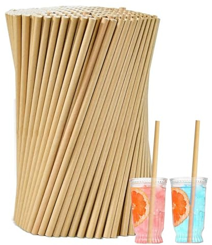 200 Stück Party Strohhalme, Paper Strohhalm Einweg, Braun Papier Trinkhalme, Biologisch Abbaubare Papier Trinkhalme Geeignet, für Partys, Hochzeiten und Anlässe