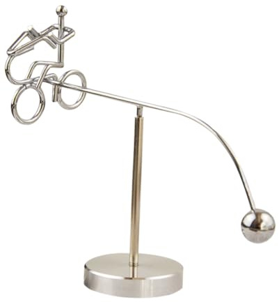 HEALSOPTHY Ornamento da Scrivania in Metallo Bilanciere Bici Rotante Decorazione Antistress Gioco Fisica Ufficio Casa