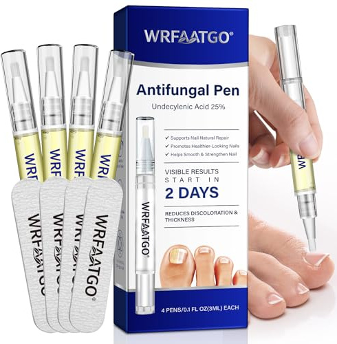 4Pcs Nail Fungus Repair Pen, Nail Care Pen to Damaged & Discoloured Nails, Helps Strengthen and Restore Toenails and Fingernails, Precise Application with Natural Serum, Targets Fungal Nail Issues
