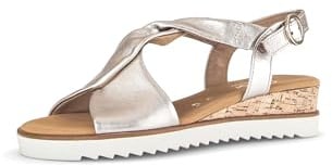 Gabor Damen Keilsandalen, Frauen Sandalen,Schaft-weiten,senk-spreizfuss,Lady,Ladies,Women's,Woman,Sommerschuhe,Puder (Kork),38 EU / 5 UK