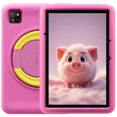 Blackview Tab A6 Kids | Kinder Tablet 10,1 HD+ IPS | 12GB RAM + 128GB | 1TB TF erweiterbar | 5100 Akku | 8MP + 5MP Kamera | Android 14 | Wi-Fi | Kindersicherung | Eva Hülle | Rosenrosa