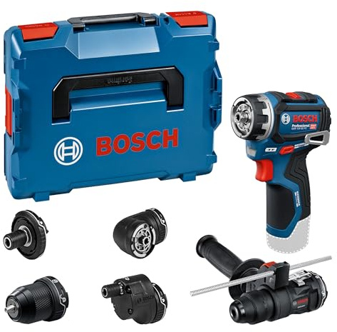 Bosch PRO 12V System Cordless Drill Driver GSR12V-32FC (incl. GFA 12-M, GFA 12-X, GFA 12-E, GFA 12-W, GFA 12-H, Aux. Handle, Depth Gauge, L-BOXX) Battery Powered