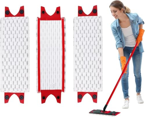 3 Pack Mop Heads Replacement Compatible with Vileda 1-2 Spray Mop Refill Microfibre Pads, Grey