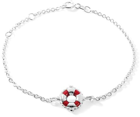 Heartbreaker Armband mit Rettungsring in Echtsilber/Kollektion Sealife/Rettungsring Armband aus 925 Sterlingsilber für Damen und Kinder/Länge ca. 19,5 cm/LD SL 81