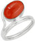 Ring aus echtem Karneol, oval, 6 Karat, 10 x 14 mm, 925er Silber, handgefertigt, Größe 7,5