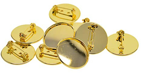 B Baosity 10 pcs Cabochon Brosche Basis Rohlinge Tablets Stifte DIY Entdeckungen Einstellen - Golden