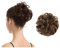 BARSDAR 100% Echthaar Haarteil Haargummi，Gelockt Unordentlich Dutt Extensions Echthaar Haarteil Haargummi Hochsteckfrisuren Unordentlicher Haarverlängerung für Damen Mädchen Mittleres Kastanienbraun