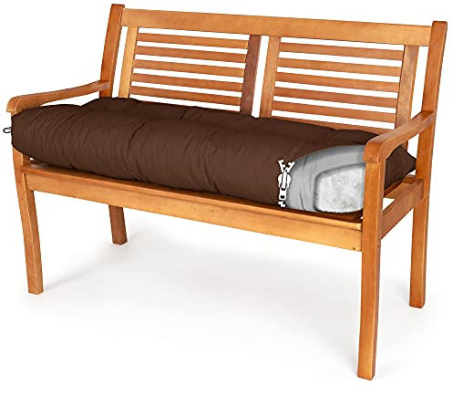 Spatium Bankauflage abnehmbar Bezug wasserdicht gesteppt Bankkissen Bankpolster Polsterauflage Auflage für Gartenbank 30 Größen zur Auswahl 7 Farben(180 x 50 x 10cm Braun)